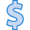 A large blue dollar sign on a white background.